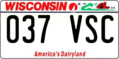 WI license plate 037VSC