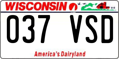 WI license plate 037VSD