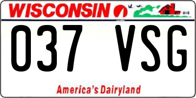 WI license plate 037VSG