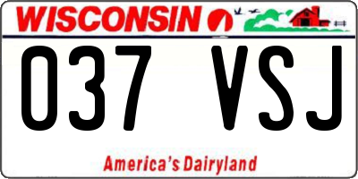 WI license plate 037VSJ