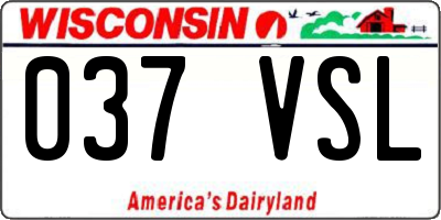 WI license plate 037VSL