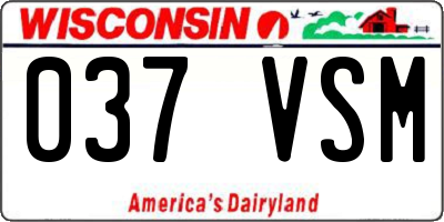 WI license plate 037VSM