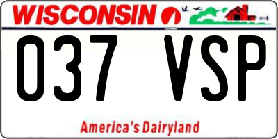 WI license plate 037VSP