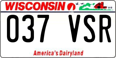 WI license plate 037VSR