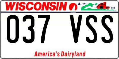 WI license plate 037VSS
