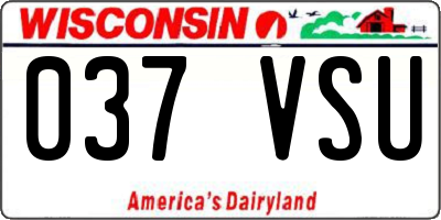 WI license plate 037VSU