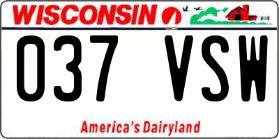 WI license plate 037VSW