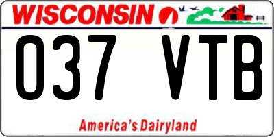 WI license plate 037VTB