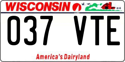 WI license plate 037VTE