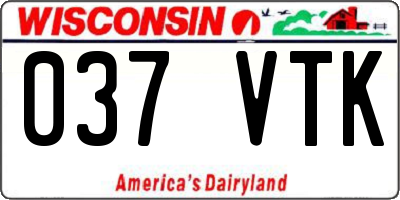 WI license plate 037VTK