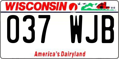 WI license plate 037WJB