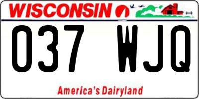 WI license plate 037WJQ