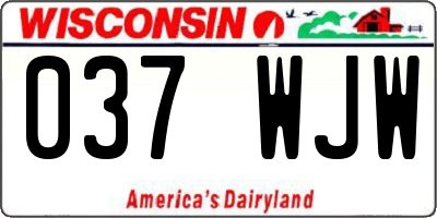 WI license plate 037WJW