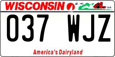 WI license plate 037WJZ