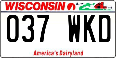 WI license plate 037WKD