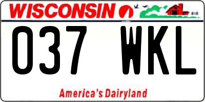 WI license plate 037WKL