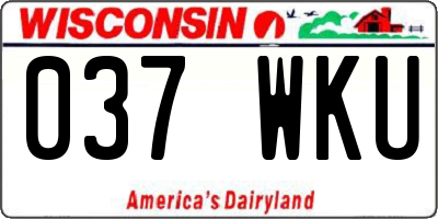 WI license plate 037WKU