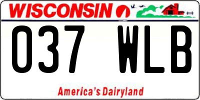 WI license plate 037WLB