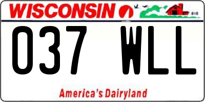 WI license plate 037WLL