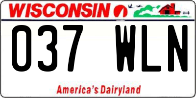 WI license plate 037WLN