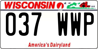 WI license plate 037WWP
