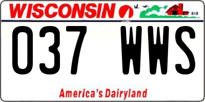WI license plate 037WWS
