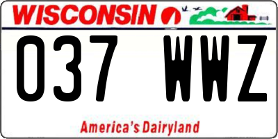 WI license plate 037WWZ