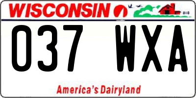 WI license plate 037WXA