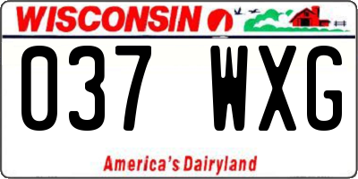 WI license plate 037WXG