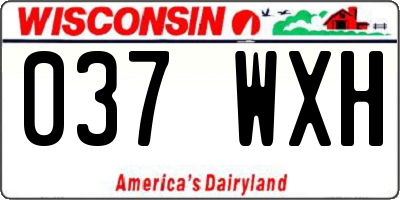 WI license plate 037WXH