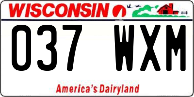 WI license plate 037WXM