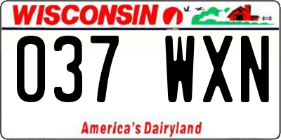 WI license plate 037WXN