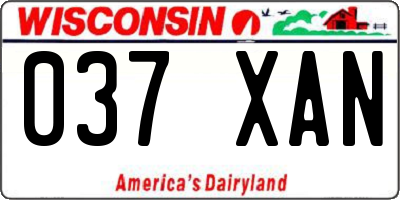 WI license plate 037XAN