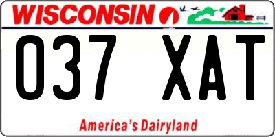 WI license plate 037XAT