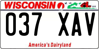 WI license plate 037XAV