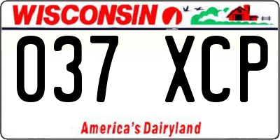 WI license plate 037XCP