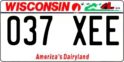 WI license plate 037XEE
