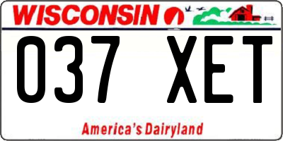 WI license plate 037XET