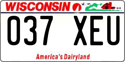 WI license plate 037XEU