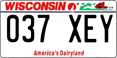 WI license plate 037XEY