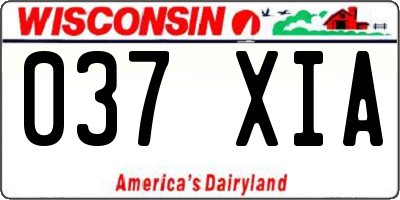 WI license plate 037XIA