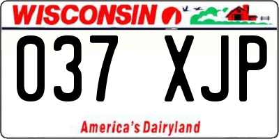WI license plate 037XJP