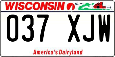 WI license plate 037XJW