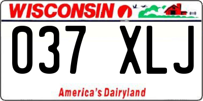 WI license plate 037XLJ
