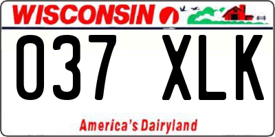 WI license plate 037XLK