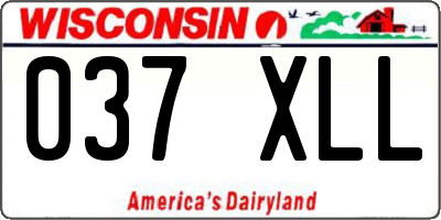 WI license plate 037XLL