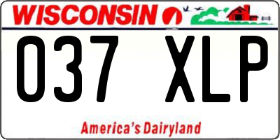 WI license plate 037XLP