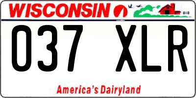 WI license plate 037XLR