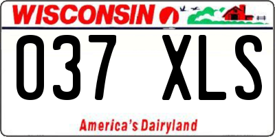 WI license plate 037XLS