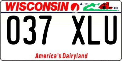 WI license plate 037XLU